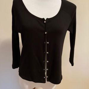 Twisted Heart Swarovski Button Cardigan